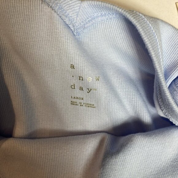 A New Day Womens Dress Light Blue Midi Pockets Cotton Blend Ballet Tank Sz L NWT - Picture 9 of 13